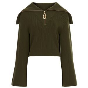 NEW Tanya Taylor Monica Wool Knit Sweater Olive